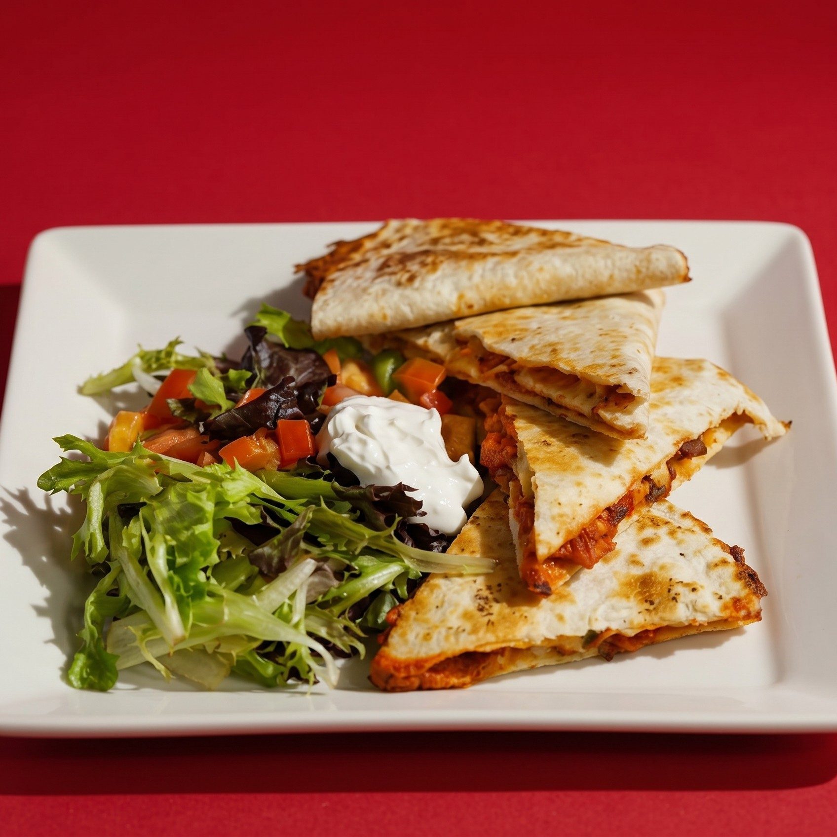 Tandoori Shredded Chicken Quesadilla.